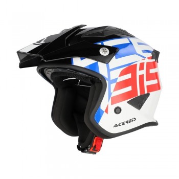 Casco Acerbis Jet Aria Graphic Blanco-Azul-Rojo