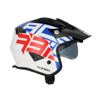 Casco Acerbis Jet Aria Graphic Blanco-Azul-Rojo