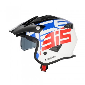 Casco Acerbis Jet Aria Graphic Blanco-Azul-Rojo