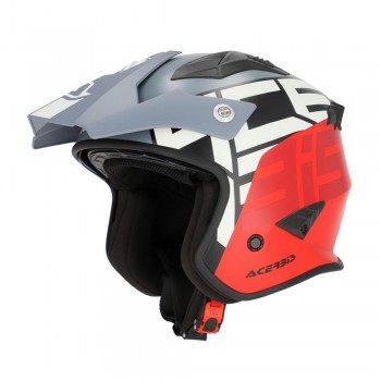 Casco Acerbis Jet Aria Graphic Gris-Rojo