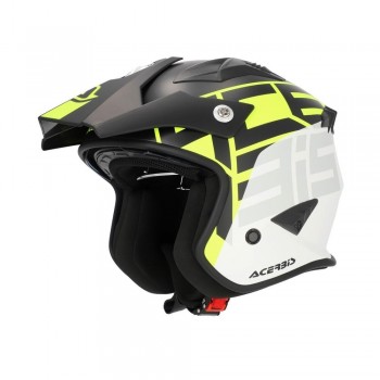 Casco Acerbis Jet Aria Graphic Negro-Amarillo fluor