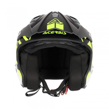 Casco Acerbis Jet Aria Graphic Negro-Amarillo fluor