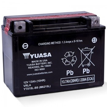 Bateria YTX15L-BS YUASA sin mantenimiento