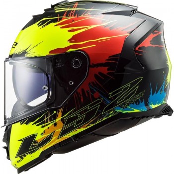 Casco LS2 FF800 Storm Drop negro-amarillo-rojo  Talla L