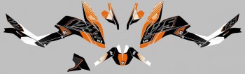 Kit deco KTM Duke 125 2011-2013 UP Maximize Negro-Naranja