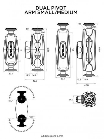 Brazo de doble pivote QUAD LOCK 360 - Version media