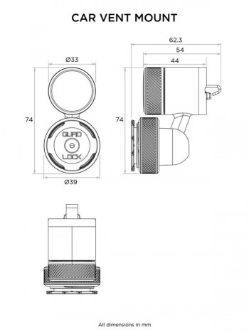 Soporte para smartphone QUAD LOCK rejilla de ventilacion