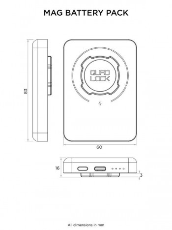 Bateria externa / cargador inalambrico QUAD LOCK MAG Battery Pack 5000 mAh