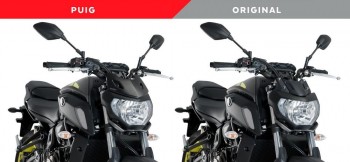 Cupula Yamaha MT-07 2018-2020 Puig New generation Sport Plus negra mate (Tapa relojes)