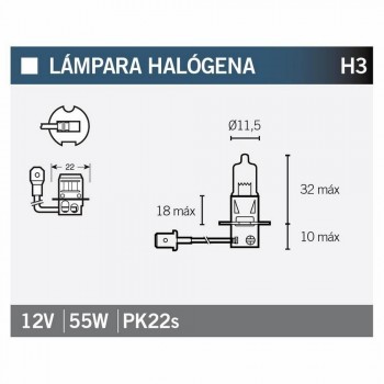 Lampara halogena H3
