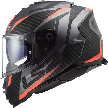 Casco LS2 FF800 Storm II Racer mate Negro-Naranja