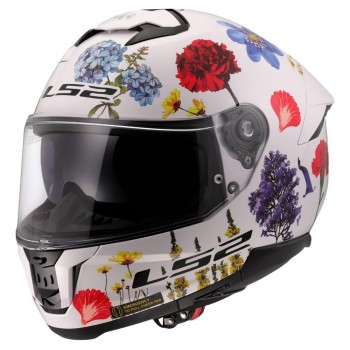 Casco LS2 FF808 Stream II Flowers Blanco