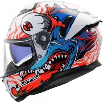 Casco LS2 FF808 Stream II Inferno Blanco-Azul