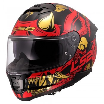 Casco LS2 FF808 Stream II Drako negro-rojo