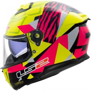 Casco LS2 FF808 Stream II Tiger Amarillo fluor-Rosa brillo