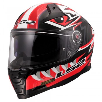 Casco LS2 FF811 Vector II Buntri Negro-Rojo brillo