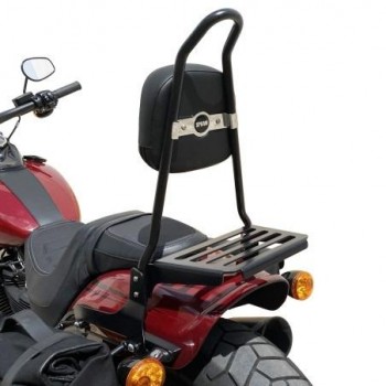 Portaequipos con respaldo chopper QJ Motor SRV125 negro