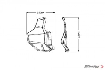 Deflectores superiores Triumph Tiger Sport 850 2020-2024, Tiger 900 /GT 2020-2024 ahumados oscuro