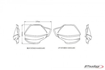 Extensiones paramanos original Ducati Multistrada V4, V4S 2021-2024 ahumadas oscuras