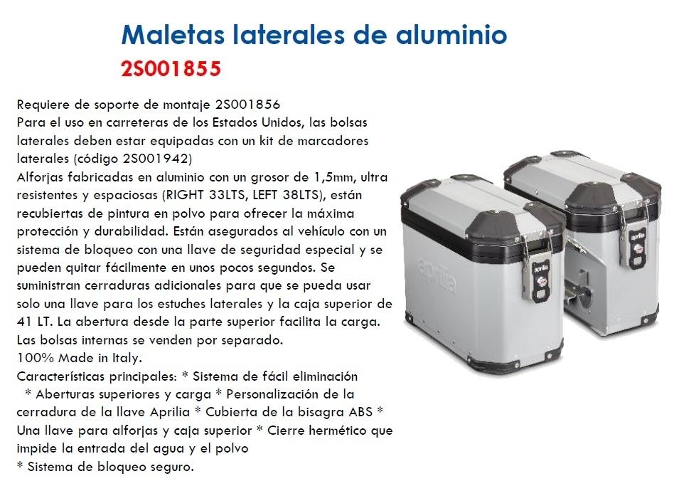 Kit maletas laterales aluminio Aprilia Tuareg 660