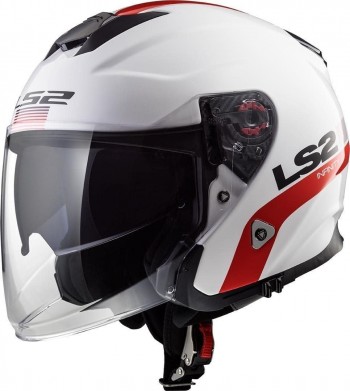 Casco LS2 OF521 Infinity Smart Blanco-Rojo  Talla L