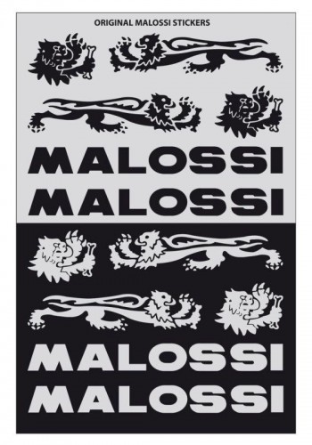 Kit Adhesivos Malossi negro-plata 11x16,8 cm