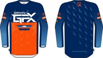 Camiseta KTM Gravity-FX Air 2025 Azul-Naranja