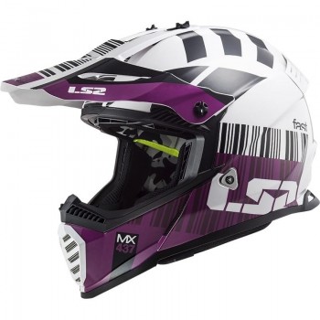 Casco LS2 MX437 Fast Evo Xcode blanco violeta brillo  Talla L