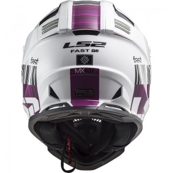 Casco LS2 MX437 Fast Evo Xcode blanco violeta brillo  Talla L