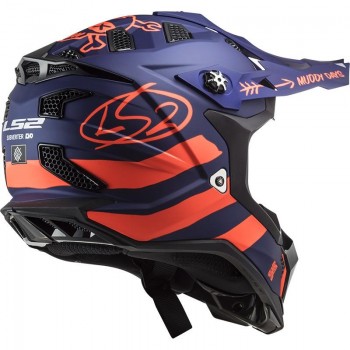 Casco LS2 MX700 Subverter Cargo azul mate-naranja fluor  Talla M