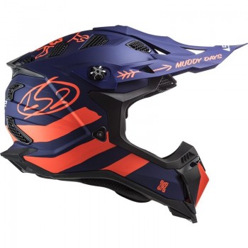 Casco LS2 MX700 Subverter Cargo azul mate-naranja fluor  Talla M