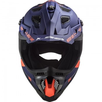 Casco LS2 MX700 Subverter Cargo azul mate-naranja fluor  Talla M