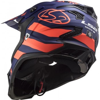 Casco LS2 MX700 Subverter Cargo azul mate-naranja fluor  Talla M