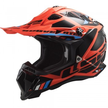 Casco LS2 MX700 Subverter Stomp naranja fluor-negro  Talla XL