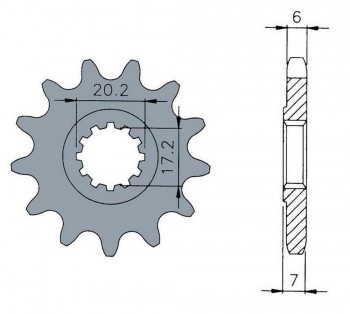 Piñon Tecnium acero estandar 1120 - 420 - Motor Minarelli AM6