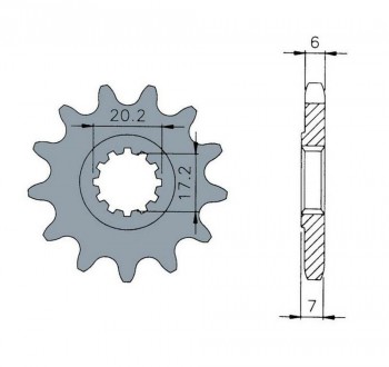 Piñon Tecnium acero estandar 1120 - 420 - Motor Minarelli AM6