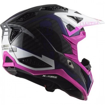 Casco LS2 MX703 X-Force Carbon Victory rosa-blanco talla L