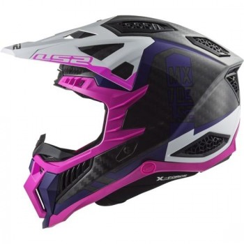 Casco LS2 MX703 X-Force Carbon Victory rosa-blanco talla L