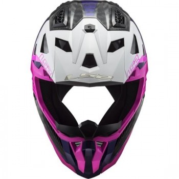 Casco LS2 MX703 X-Force Carbon Victory rosa-blanco talla L