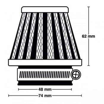 Filtro potencia para carburador Oko, Keihin, Polini PWK (boca 48mm)