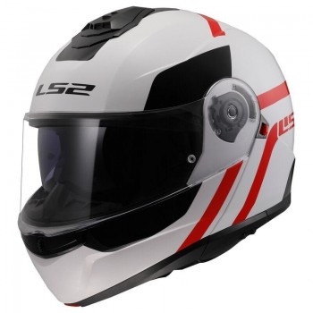 Casco modular LS2 FF908 Strobe II Autox Blanco-Rojo talla 3XL