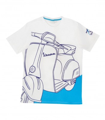 Camiseta Vespa 70 Years Young Blanca hombre Talla XL