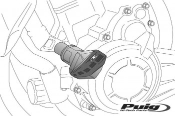 Recambios protectores de motor Puig R12.de 85mm M12 negros