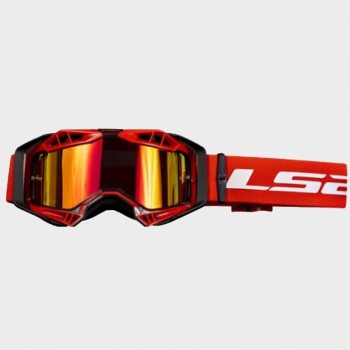Gafas LS2 Aura Pro Negro-Rojo lente iridium