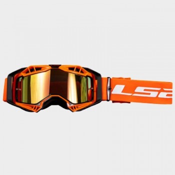 Gafas LS2 Aura Pro Negro-Naranja lente iridium