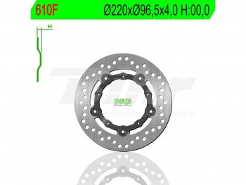 Disco de freno NG 610F flotante competición Vespa / Zip 200 x 96.5 x 4