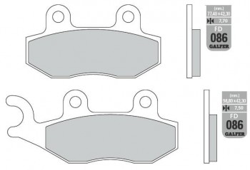 Pastillas de freno Galfer 086 oro sinterizadas