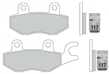 Pastillas de freno Galfer 117 sinterizadas