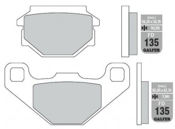 Pastillas de freno Galfer 135 negras