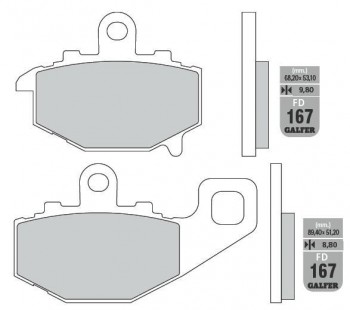 Pastillas de freno Galfer 167 negras